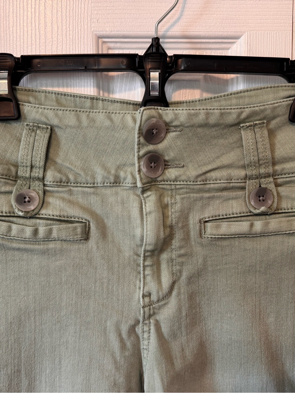 Pilcro and The LeatherPress Sage Green High-Rise Cropped Flare Pants Jeans Sz 27 - Picture 4 of 13